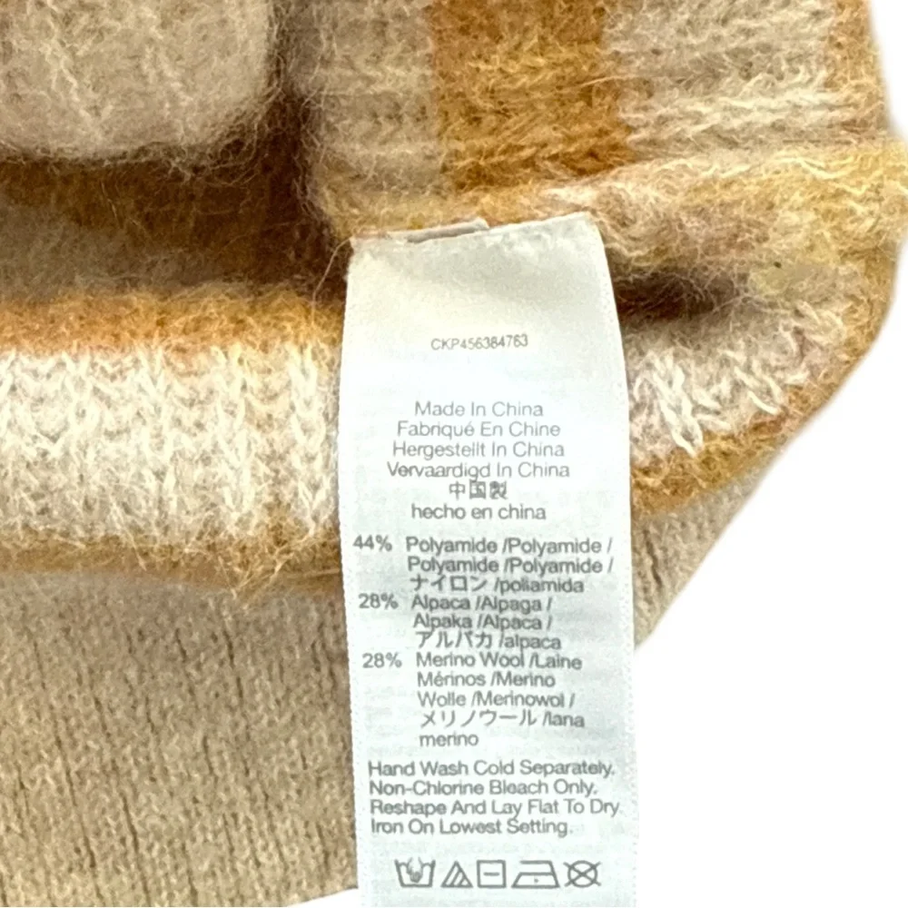 Madewell Staley Space-Dyed Cropped V-Neck Sweater Mustard‎ Cream S